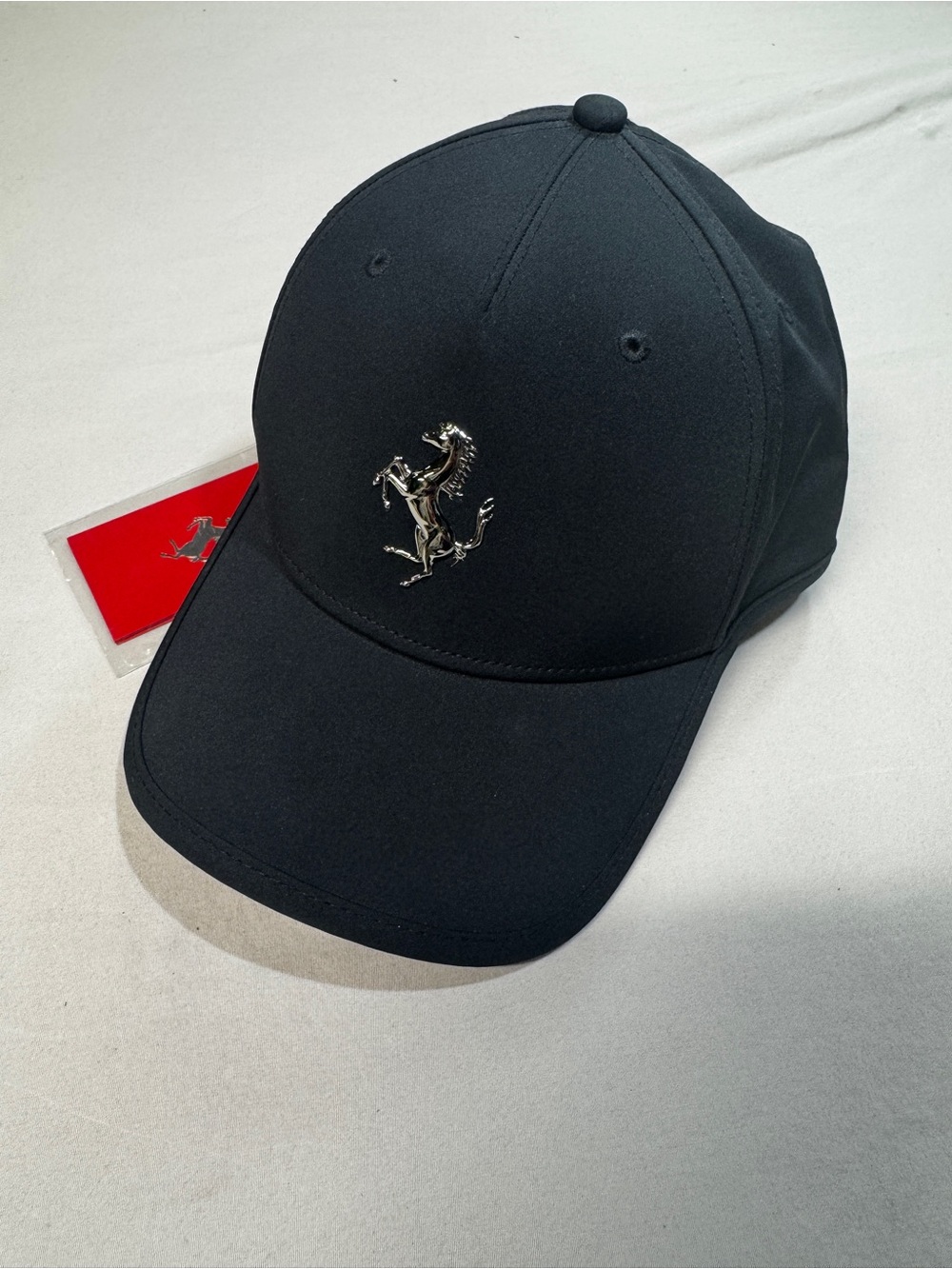 Ferrari Official OEM RARE Hat Cap Metal Horse Emblem Men's Black Dealer Only